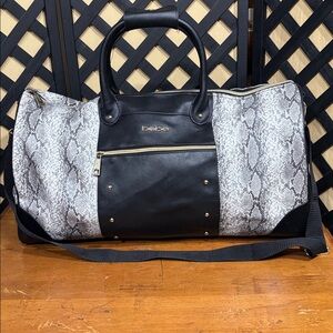 bebe Black and Snake Pattern Travel Bag